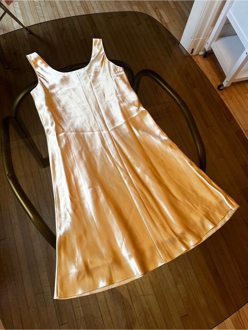 Vintage Algo Yellow Satin A-Line Mini Slip Dress - Made in Canada / Size 6